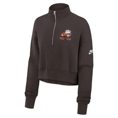 Nike Cleveland Browns Women's Rewind Phoenix Half-Zip Sweatshirt Brown