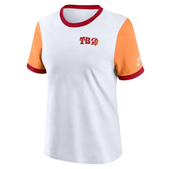 Nike Tampa Bay Buccaneers Women's Rewind Ringer T-Shirt White/Orange