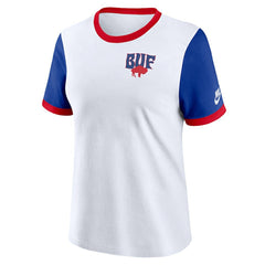 Nike Buffalo Bills Women's Rewind Ringer T-Shirt White/Royal