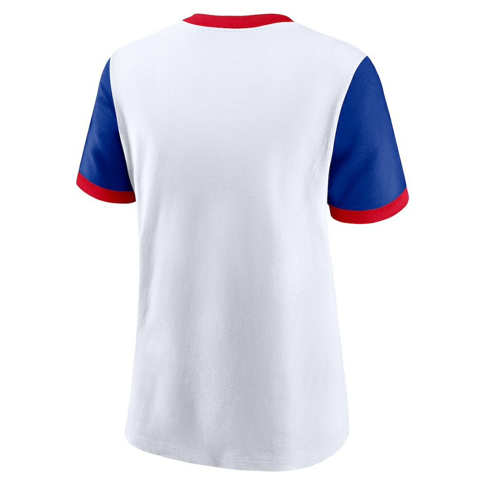 Nike Buffalo Bills Women's Rewind Ringer T-Shirt White/Royal
