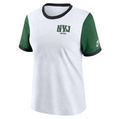 Nike New York Jets Women's Rewind Ringer T-Shirt White/Green