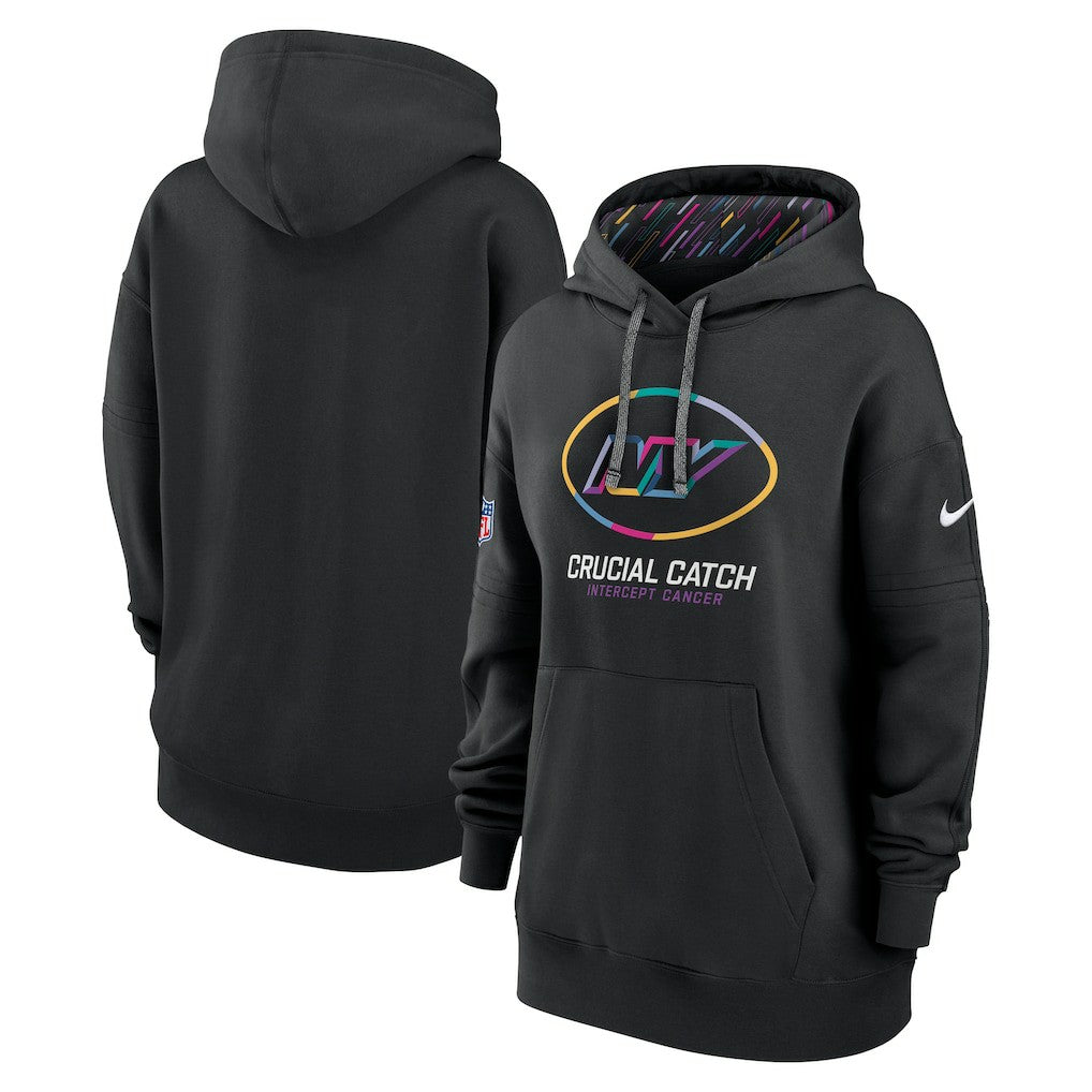 Nike New York Jets Women's 2024 NFL Crucial Catch Club Pullover Hoodie Black