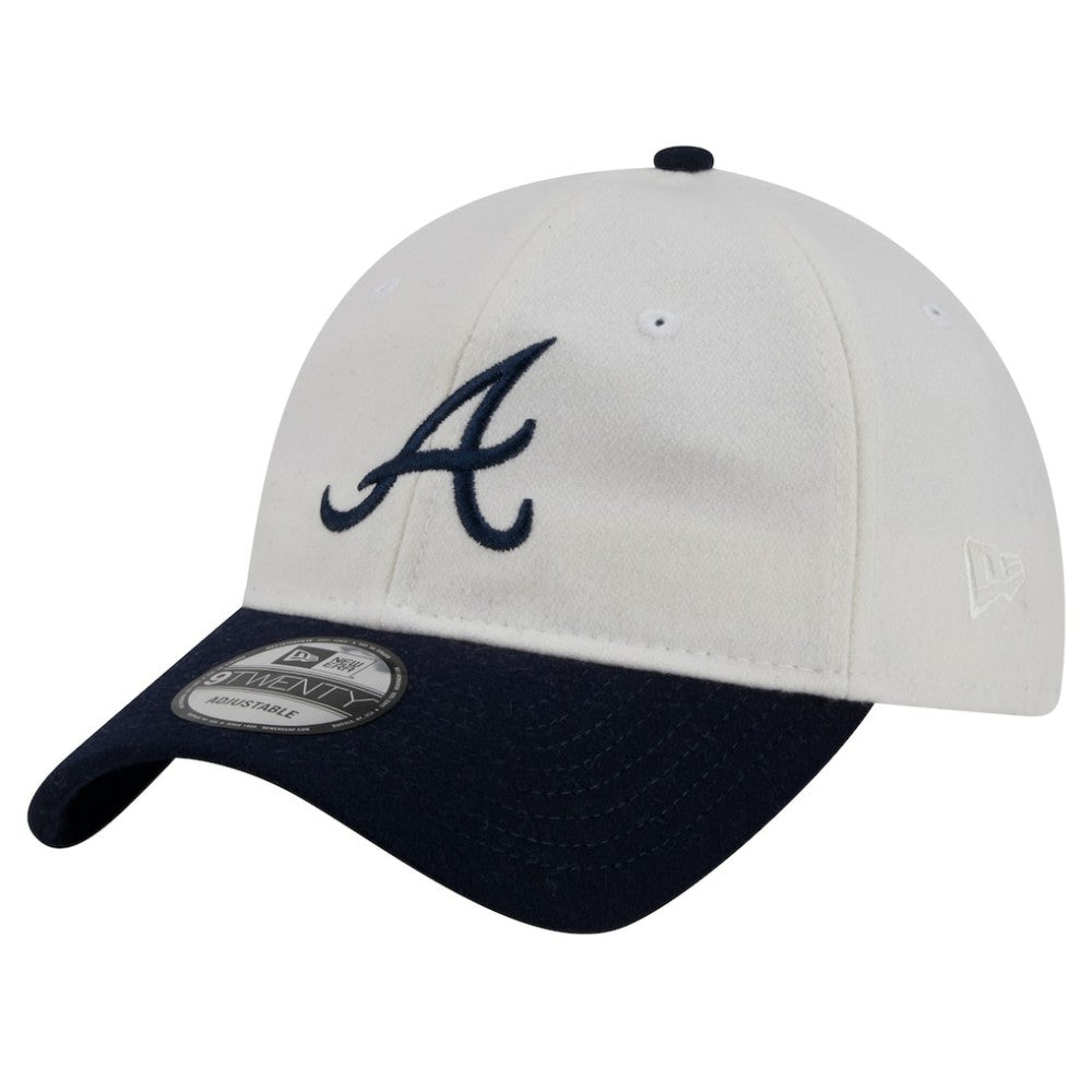Atlanta Braves New Era Leather Strap 9TWENTY Adjustable Hat - Cream - New Era Online