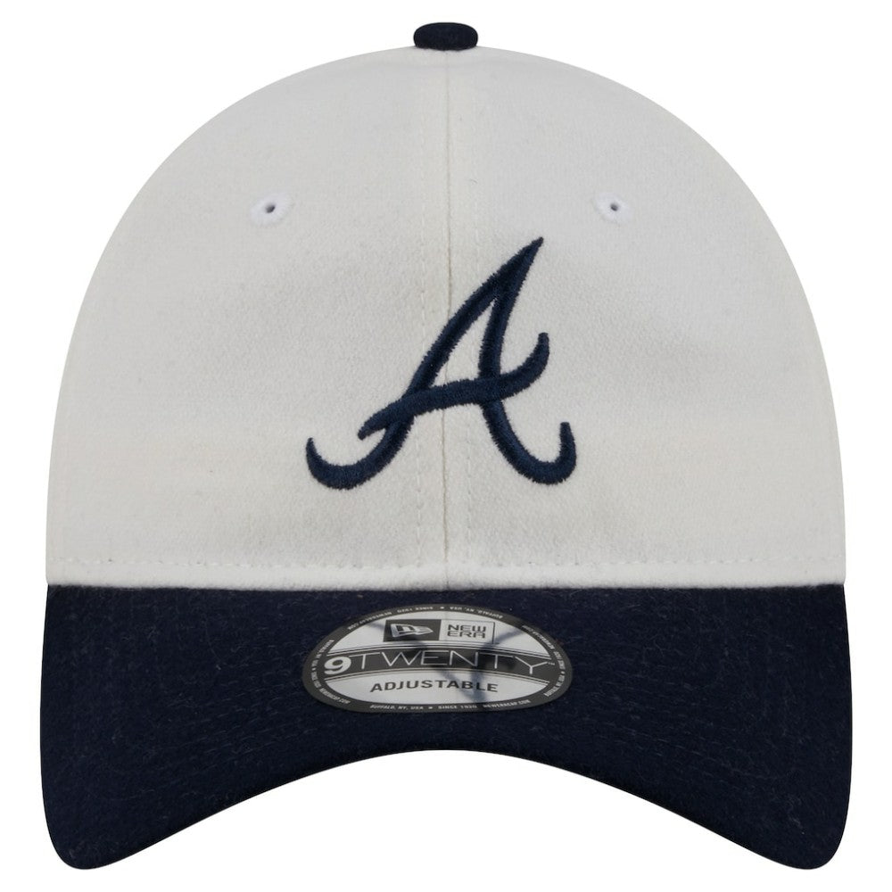 Atlanta Braves New Era Leather Strap 9TWENTY Adjustable Hat - Cream - New Era Online
