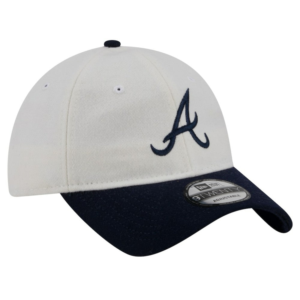 Atlanta Braves New Era Leather Strap 9TWENTY Adjustable Hat - Cream - New Era Online