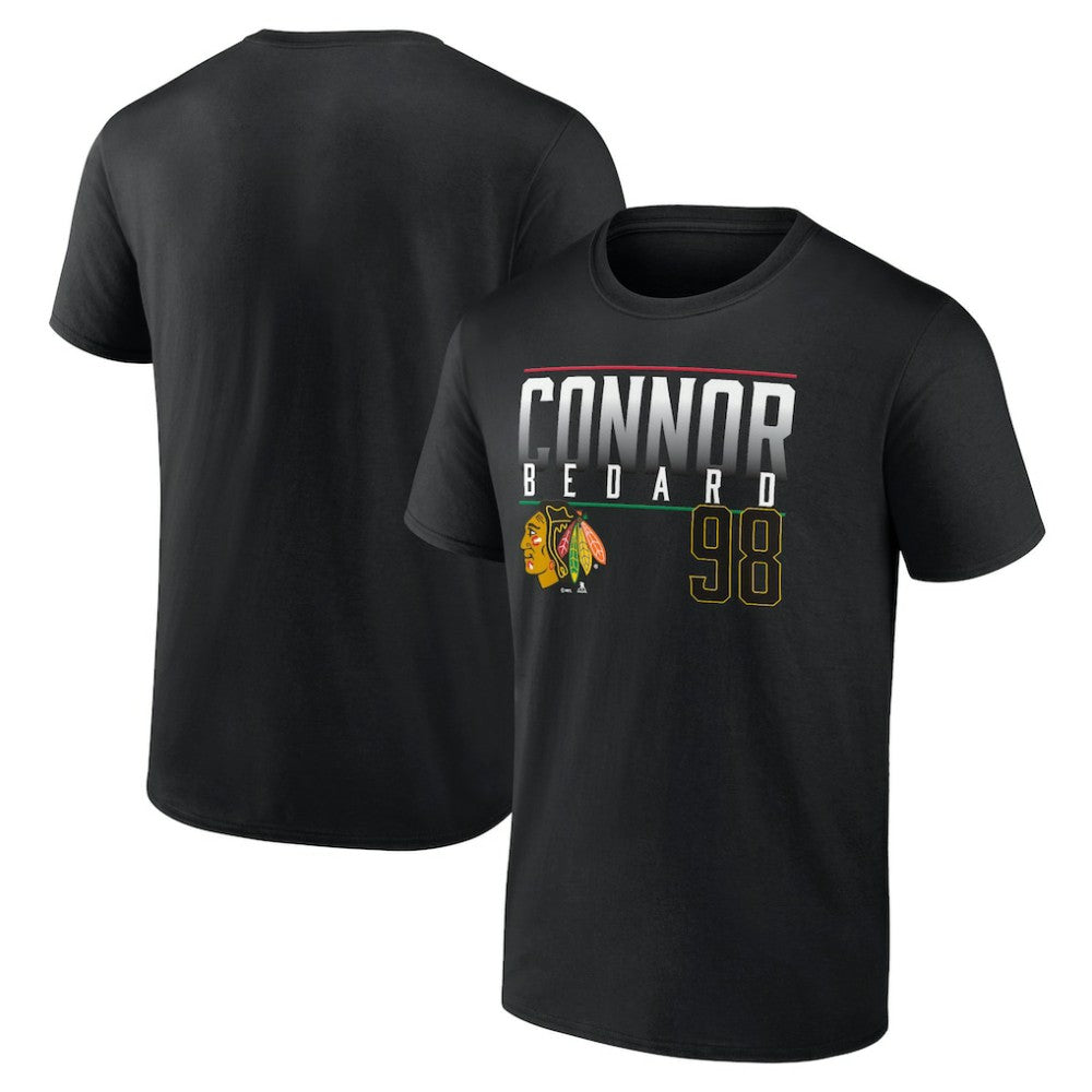 Connor Bedard Chicago Blackhawks Fanatics Name & Number T-Shirt - Black - NHL 200860463
