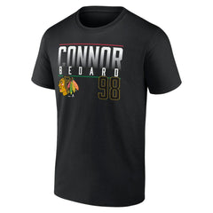 Connor Bedard Chicago Blackhawks Fanatics Name & Number T-Shirt - Black - NHL 200860463