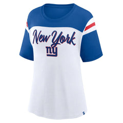 Fanatics New York Giants Women's Cheer Chant Fashion Crop Top White/Royal