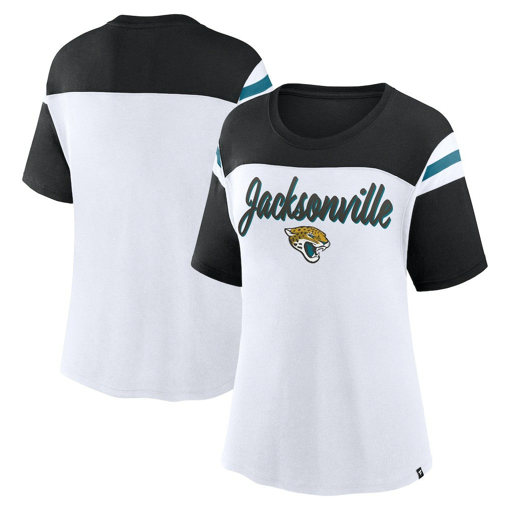 Fanatics Jacksonville Jaguars Women's Cheer Chant Fashion Crop Top White/Black
