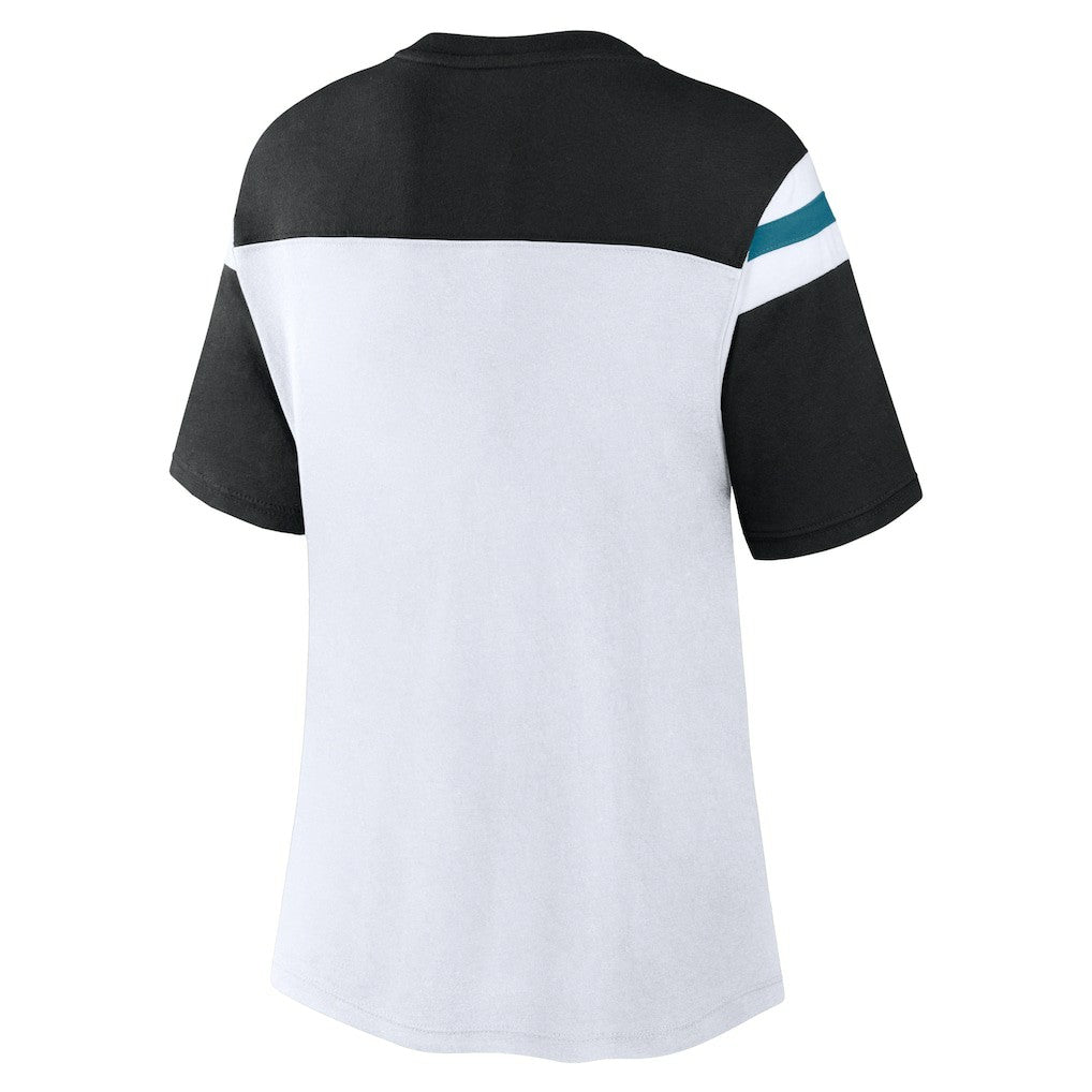 Fanatics Jacksonville Jaguars Women's Cheer Chant Fashion Crop Top White/Black
