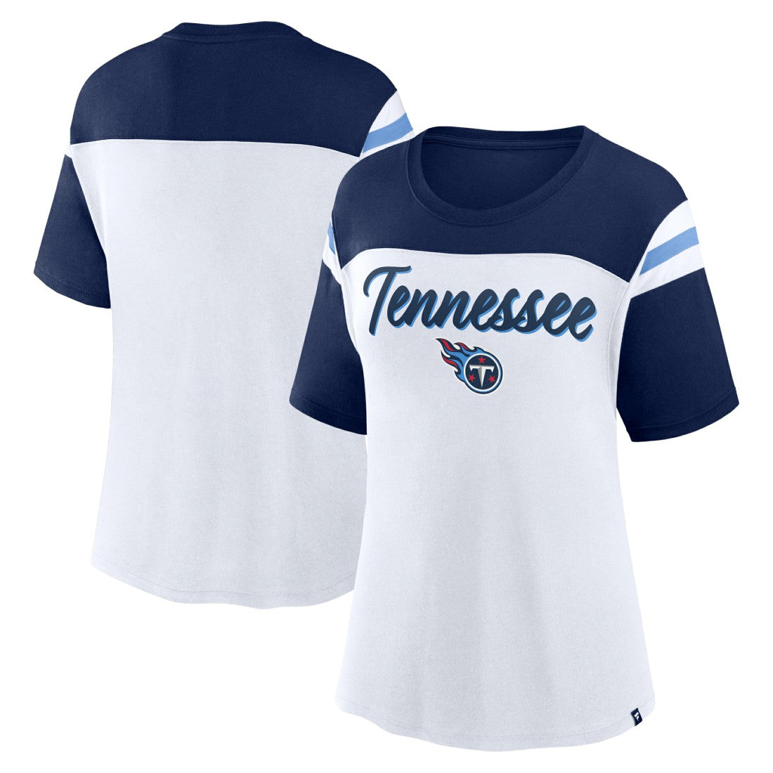Fanatics Tennessee Titans Women's Cheer Chant Fashion Crop Top White/Navy