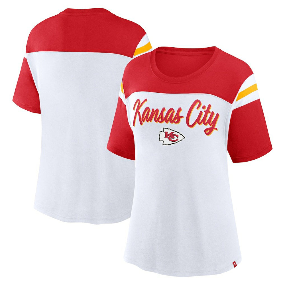 Fanatics Kansas City Chiefs Women's Cheer Chant Fashion Crop Top White/Red
