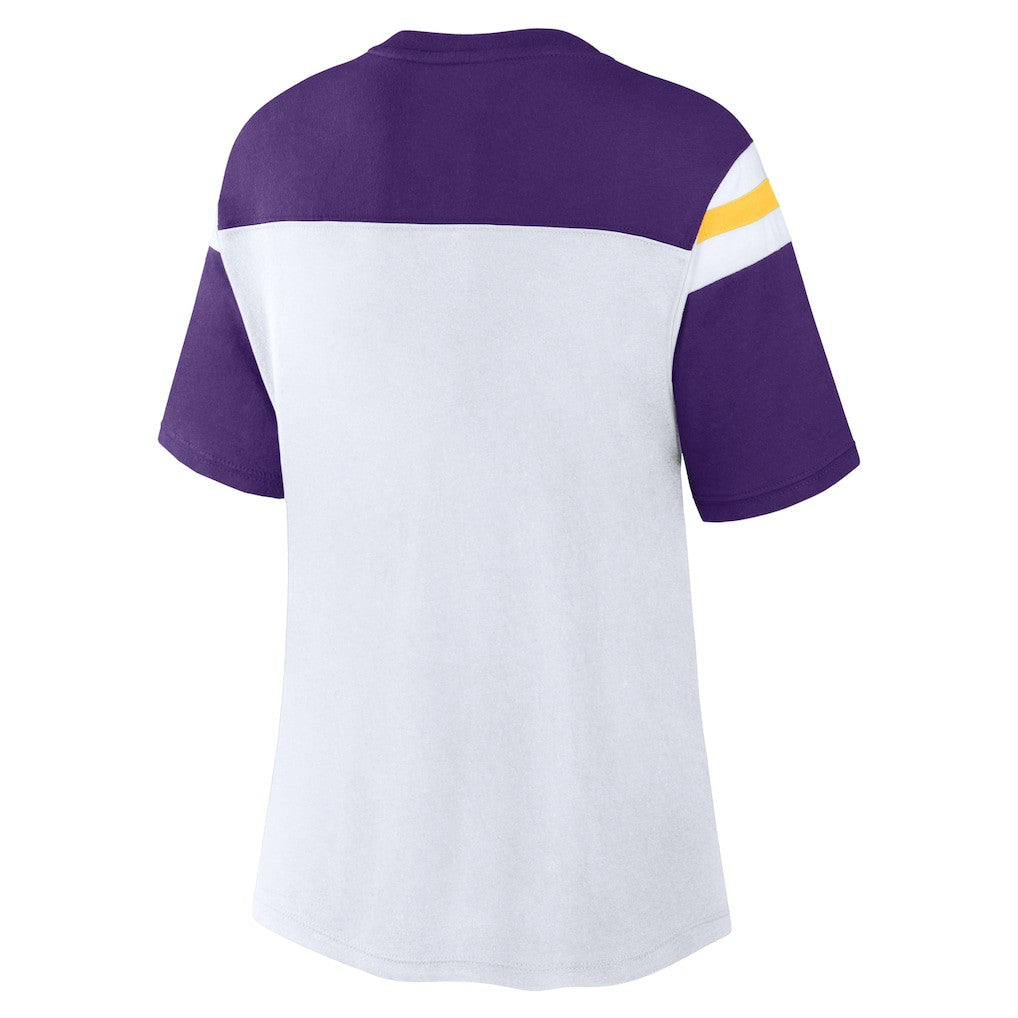 Fanatics Minnesota Vikings Women's Cheer Chant Fashion Crop Top White/Purple