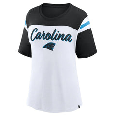 Fanatics Carolina Panthers Women's Cheer Chant Fashion Crop Top White/Black