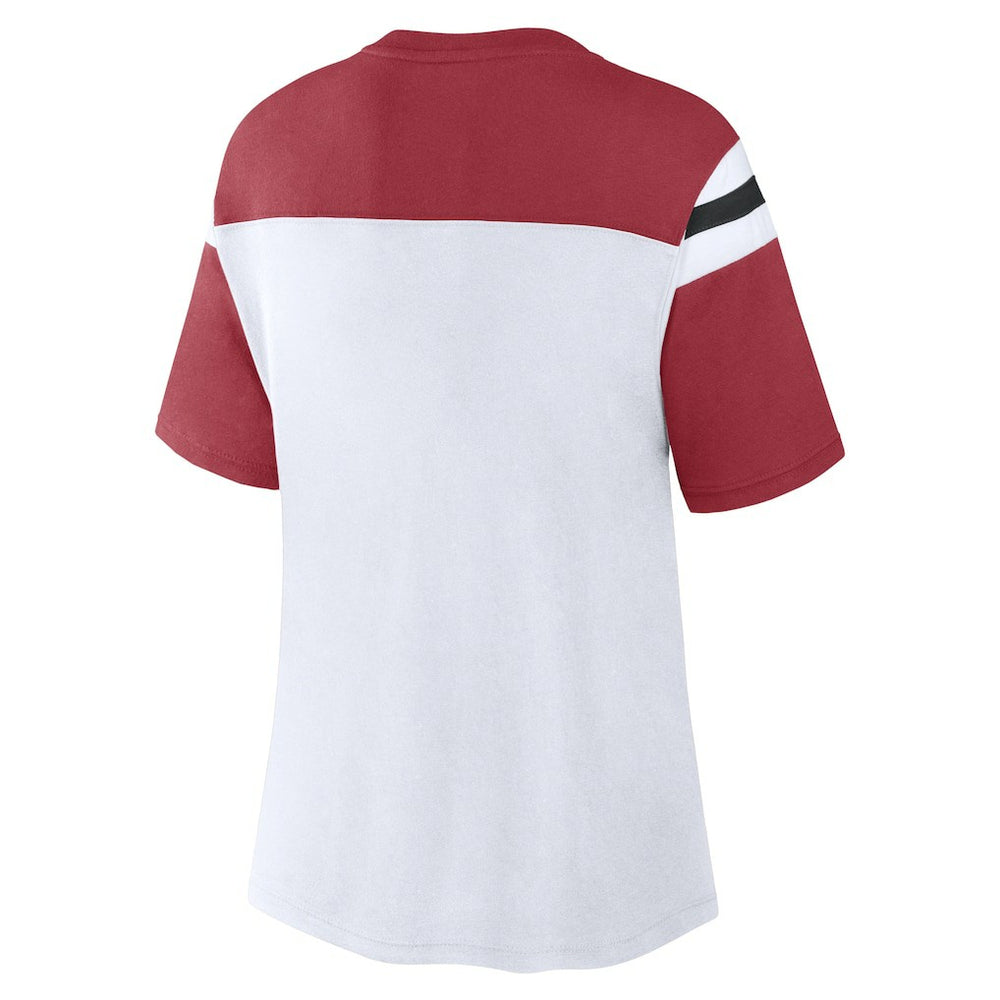 Fanatics Arizona Cardinals Women's Cheer Chant Fashion Crop Top White/Cardinal