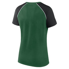 Fanatics New York Jets Women's Glittered Primary Raglan T-Shirt Green/Black