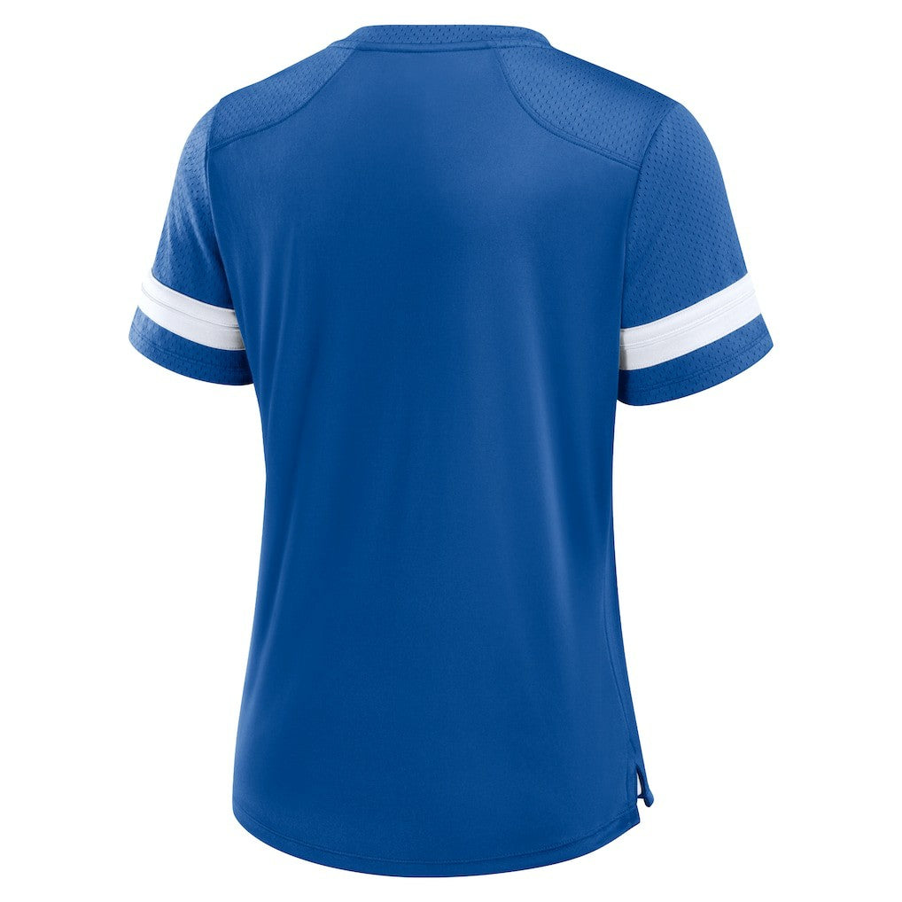 Fanatics Indianapolis Colts Women's Play Script Lace-Up T-Shirt Royal