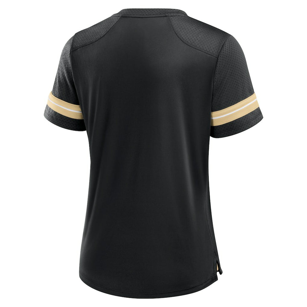 Fanatics New Orleans Saints Women's Play Script Lace-Up T-Shirt Black