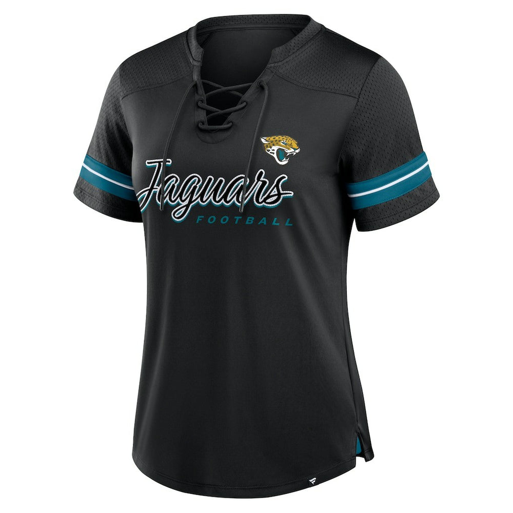 Fanatics Jacksonville Jaguars Women's Play Script Lace-Up T-Shirt Black
