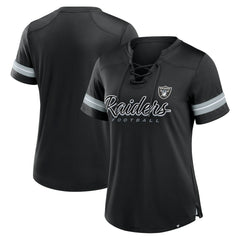Fanatics Las Vegas Raiders Women's Play Script Lace-Up T-Shirt Black
