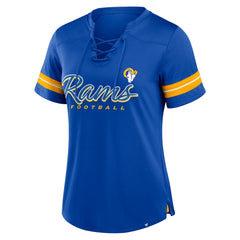 Fanatics Los Angeles Rams Women's Play Script Lace-Up T-Shirt Royal