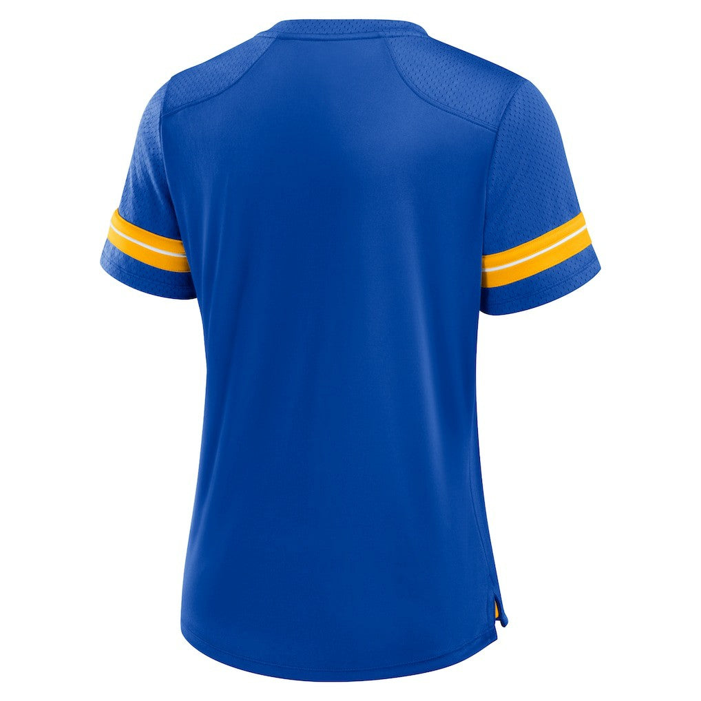 Fanatics Los Angeles Rams Women's Play Script Lace-Up T-Shirt Royal