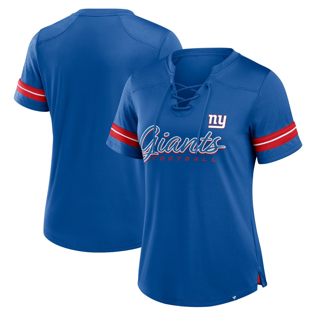 Fanatics New York Giants Women's Play Script Lace-Up T-Shirt Royal