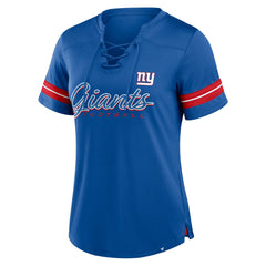 Fanatics New York Giants Women's Play Script Lace-Up T-Shirt Royal