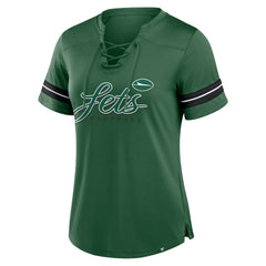 Fanatics New York Jets Women's Play Script Lace-Up T-Shirt Green