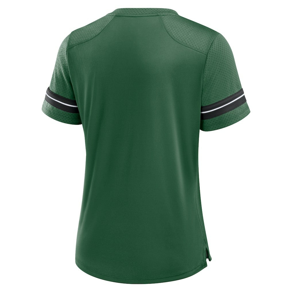 Fanatics New York Jets Women's Play Script Lace-Up T-Shirt Green
