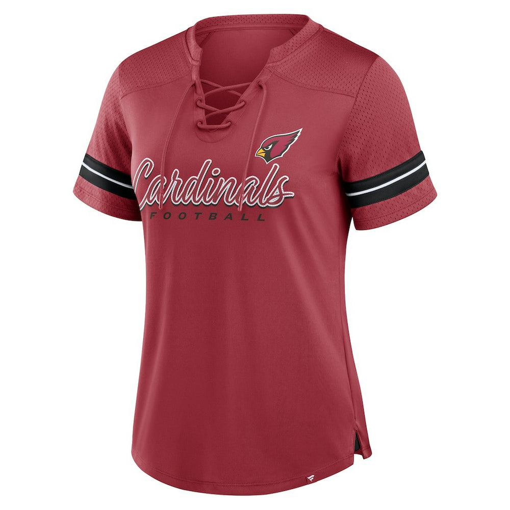 Fanatics Arizona Cardinals Women's Play Script Lace-Up T-Shirt Cardinal