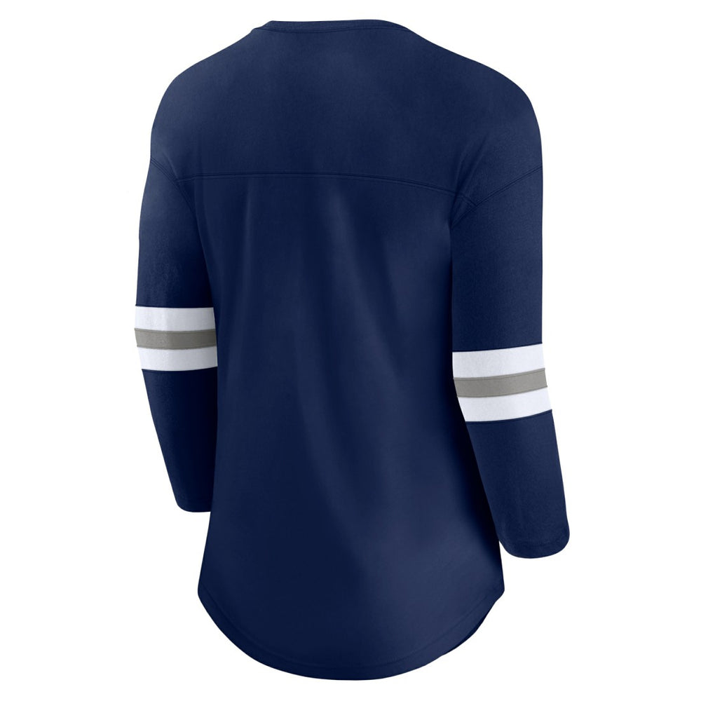 Fanatics Dallas Cowboys Women's First Team Arch Logo 3/4 Sleeve T-Shirt Navy