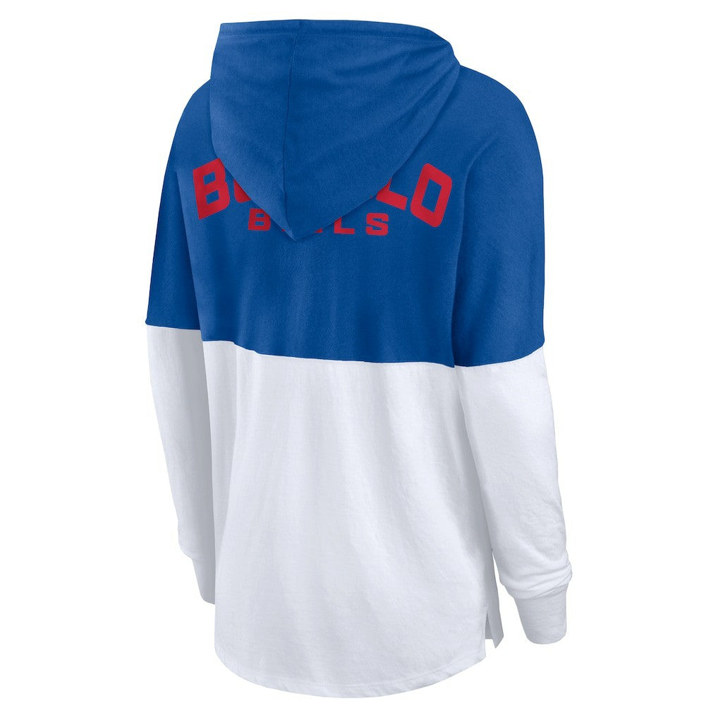 Fanatics Buffalo Bills Women's Backup Option Long Sleeve Hoodie T-Shirt Royal/White