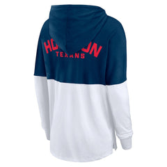 Fanatics Houston Texans Women's Backup Option Long Sleeve Hoodie T-Shirt Navy/White