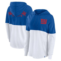 Fanatics New York Giants Women's Backup Option Long Sleeve Hoodie T-Shirt Royal/White