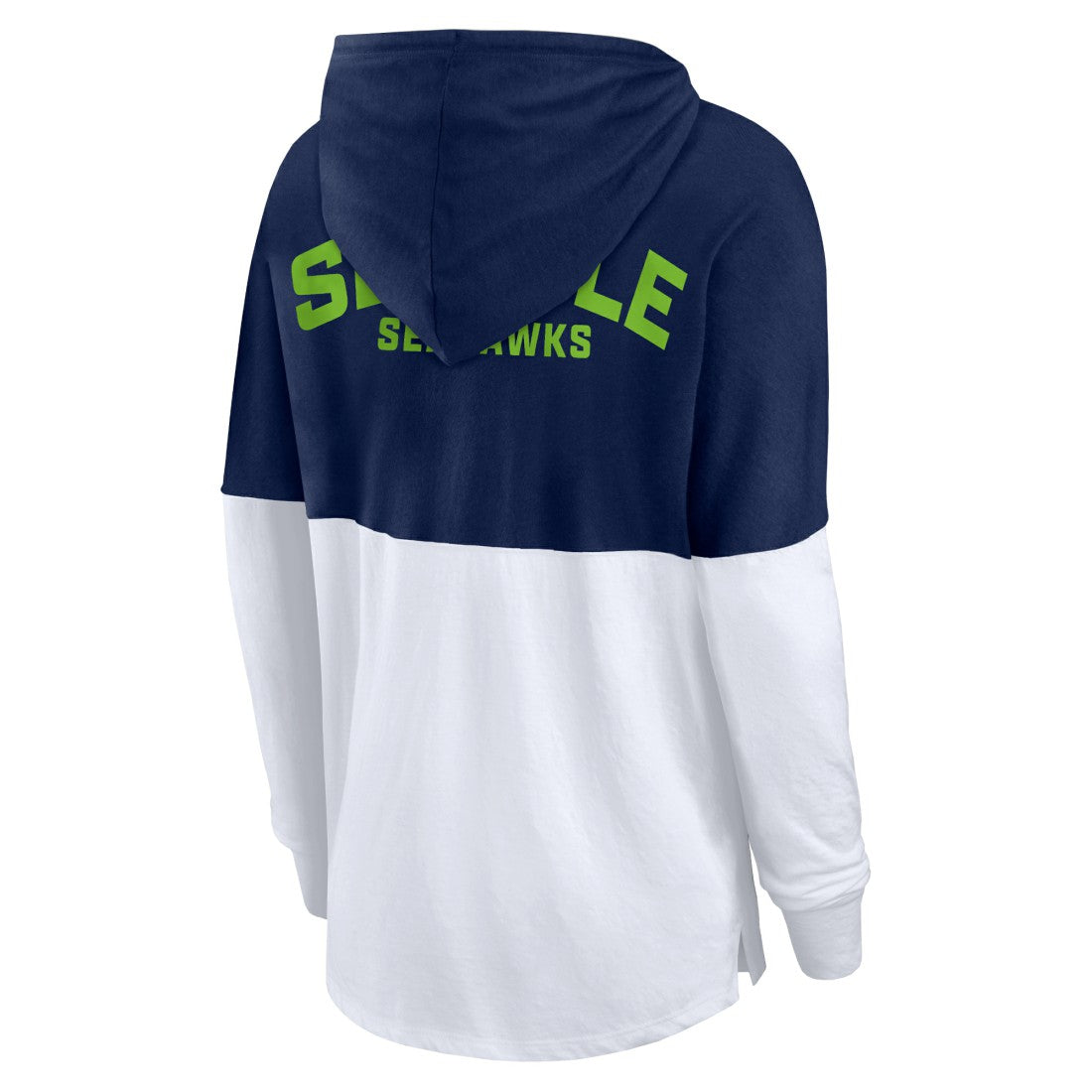 Fanatics Seattle Seahawks Women's Backup Option Long Sleeve Hoodie T-Shirt College Navy/White