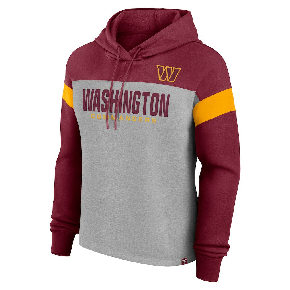 Fanatics Washington Commanders Women's Bold Play Call Pullover Hoodie Heather Gray/Burgundy