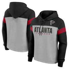 Fanatics Atlanta Falcons Women's Bold Play Call Pullover Hoodie Heather Gray/Black