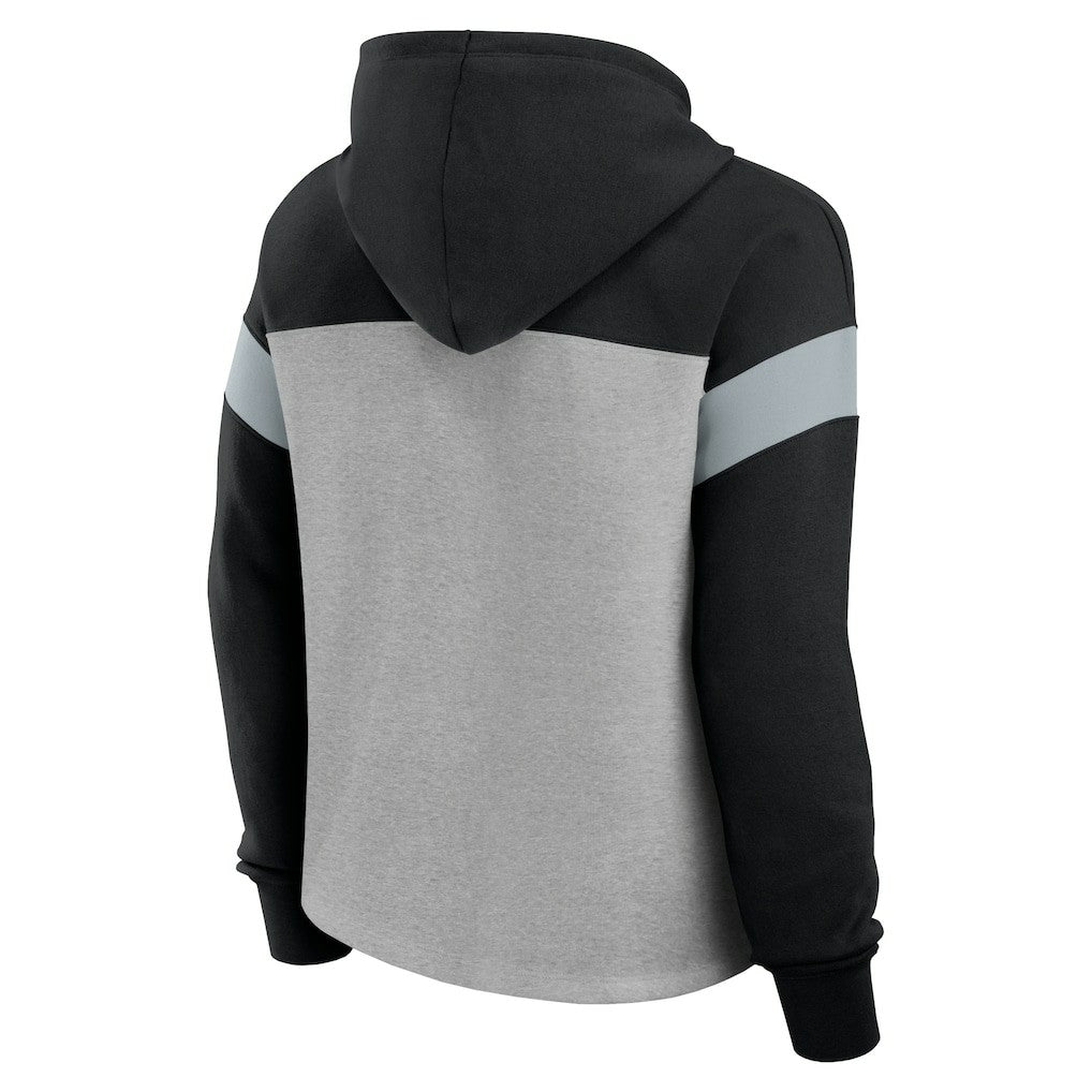 Fanatics Las Vegas Raiders Women's Bold Play Call Pullover Hoodie Heather Gray/Black