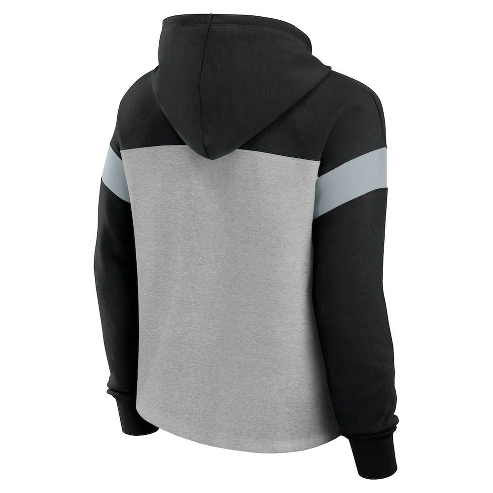 Fanatics Las Vegas Raiders Women's Bold Play Call Pullover Hoodie Heather Gray/Black