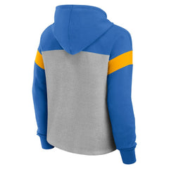 Fanatics Los Angeles Chargers Women's Bold Play Call Pullover Hoodie Heather Gray/Powder Blue