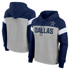 Fanatics Dallas Cowboys Women's Bold Play Call Pullover Hoodie Heather Gray/Navy