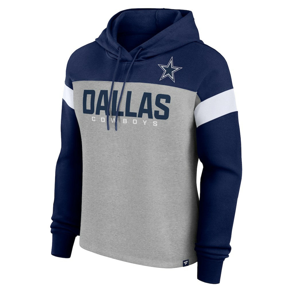Fanatics Dallas Cowboys Women's Bold Play Call Pullover Hoodie Heather Gray/Navy