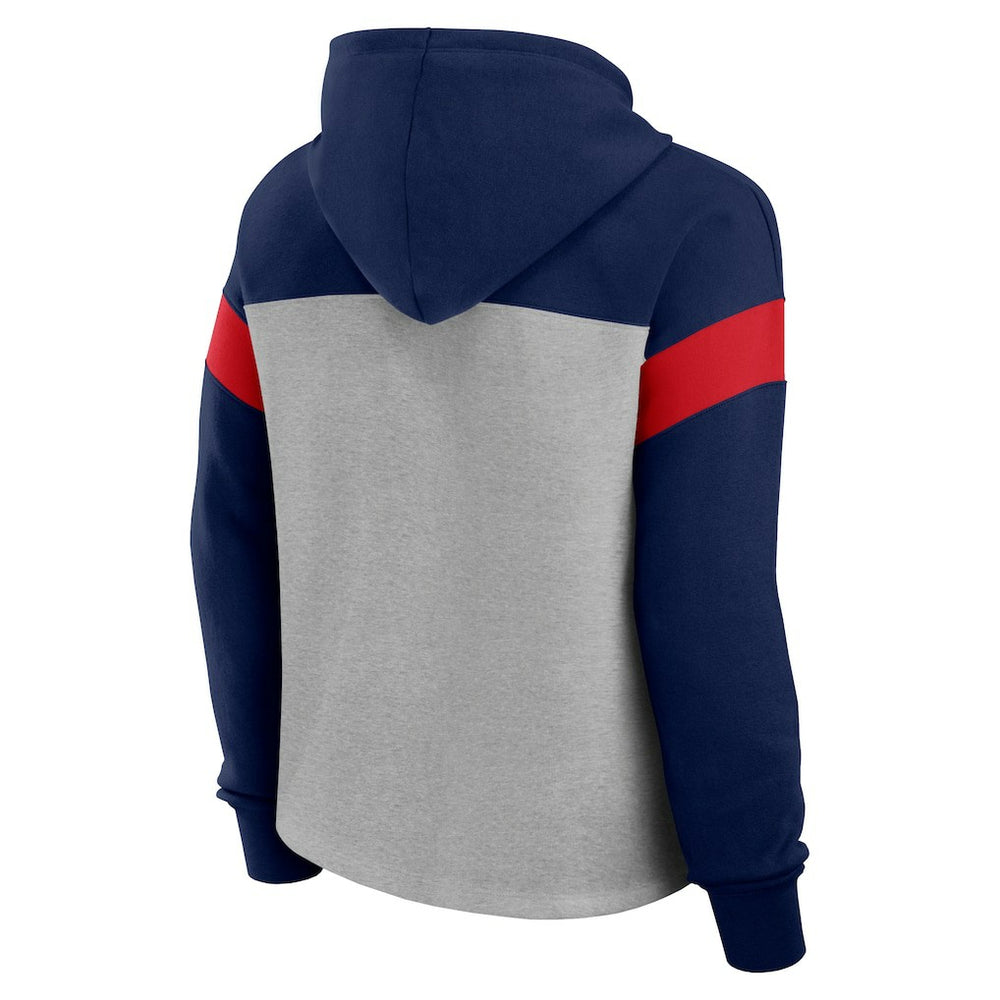 Fanatics New England Patriots Women's Bold Play Call Pullover Hoodie Heather Gray/Navy