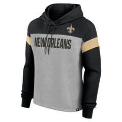 Fanatics New Orleans Saints Women's Bold Play Call Pullover Hoodie Heather Gray/Black