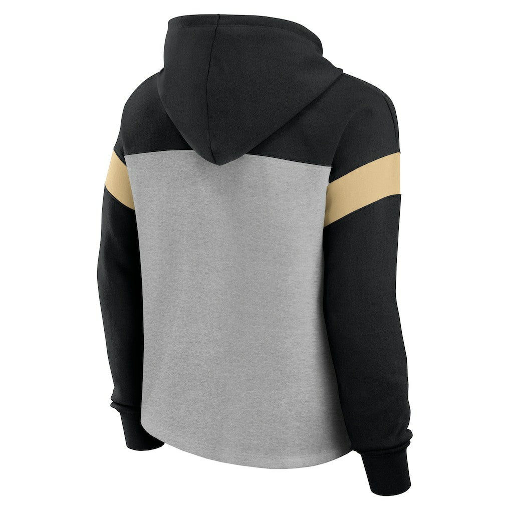 Fanatics New Orleans Saints Women's Bold Play Call Pullover Hoodie Heather Gray/Black