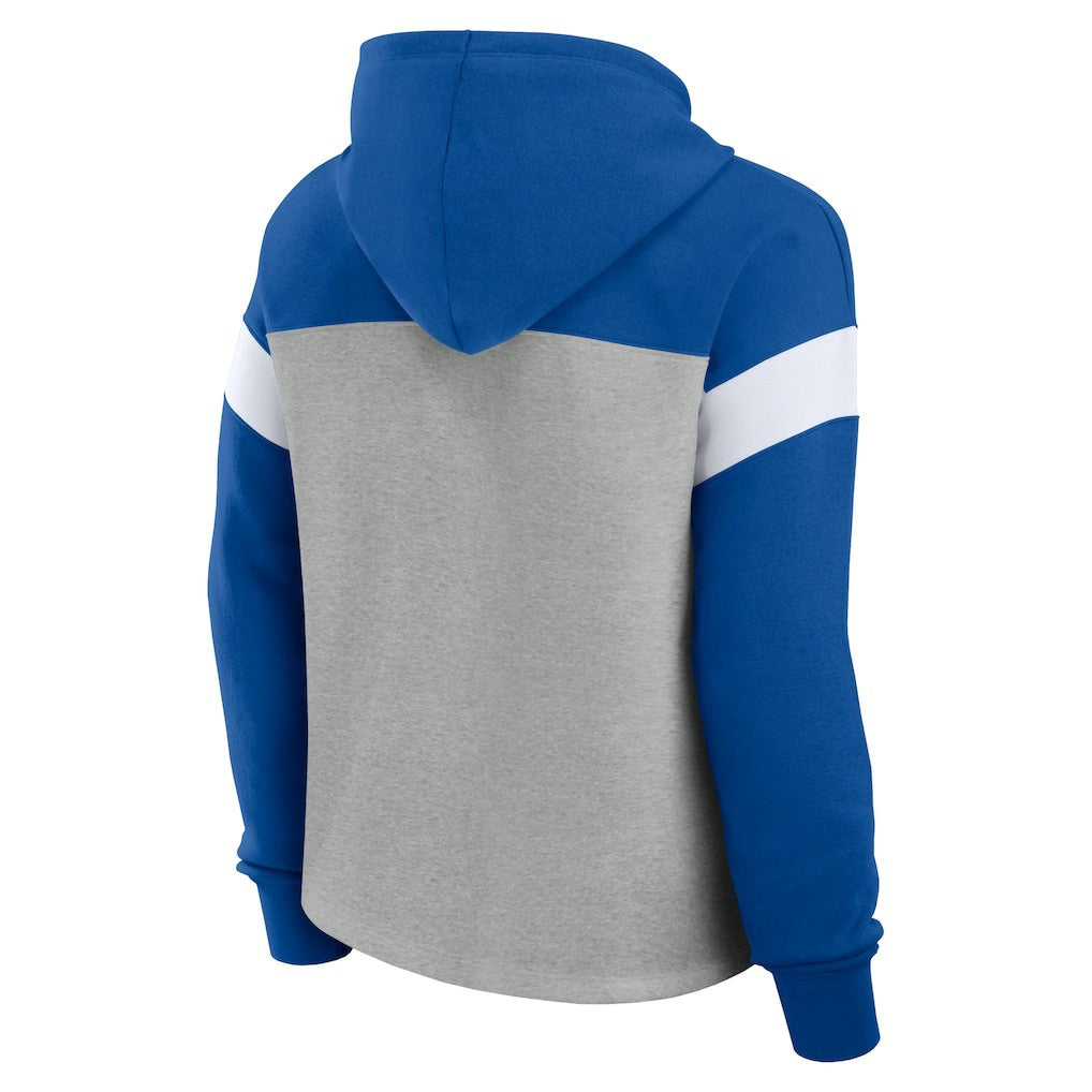 Fanatics Indianapolis Colts Women's Bold Play Call Pullover Hoodie Heather Gray/Royal