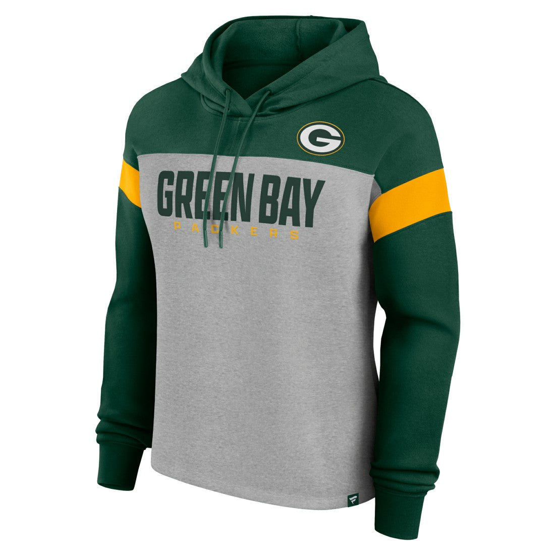Fanatics Green Bay Packers Women's Bold Play Call Pullover Hoodie Heather Gray/Green