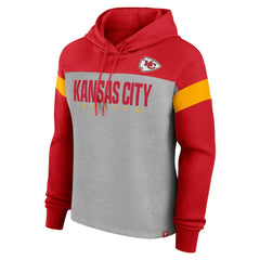 Fanatics Kansas City Chiefs Women's Bold Play Call Pullover Hoodie Heather Gray/Red