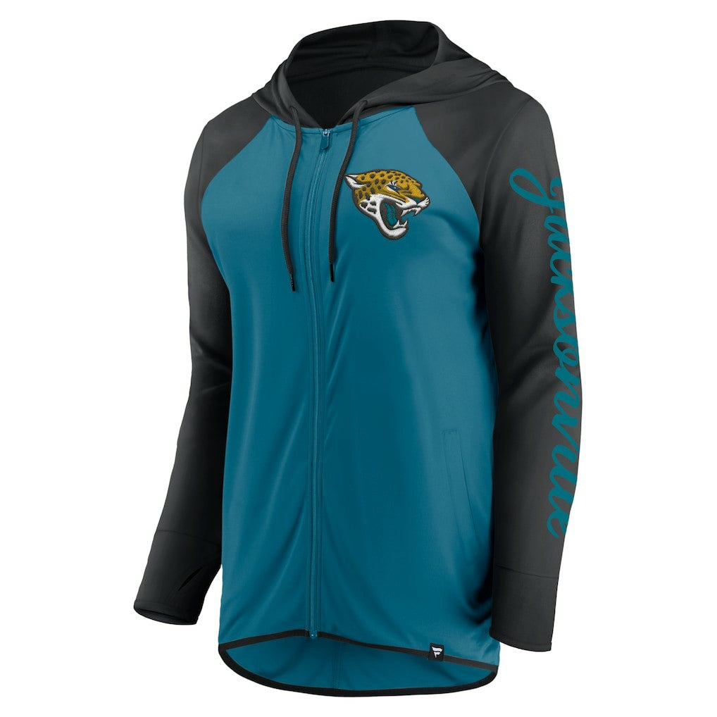 Fanatics Jacksonville Jaguars Women's Script Full-Zip Hoodie Teal/Black